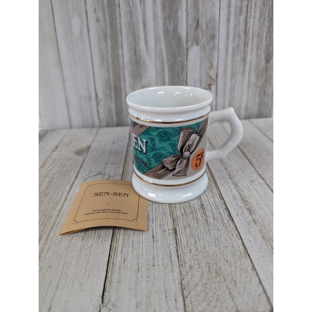 The Corner Store Porcelain Mug Collection Sen-Sen Throat Ease Franklin
